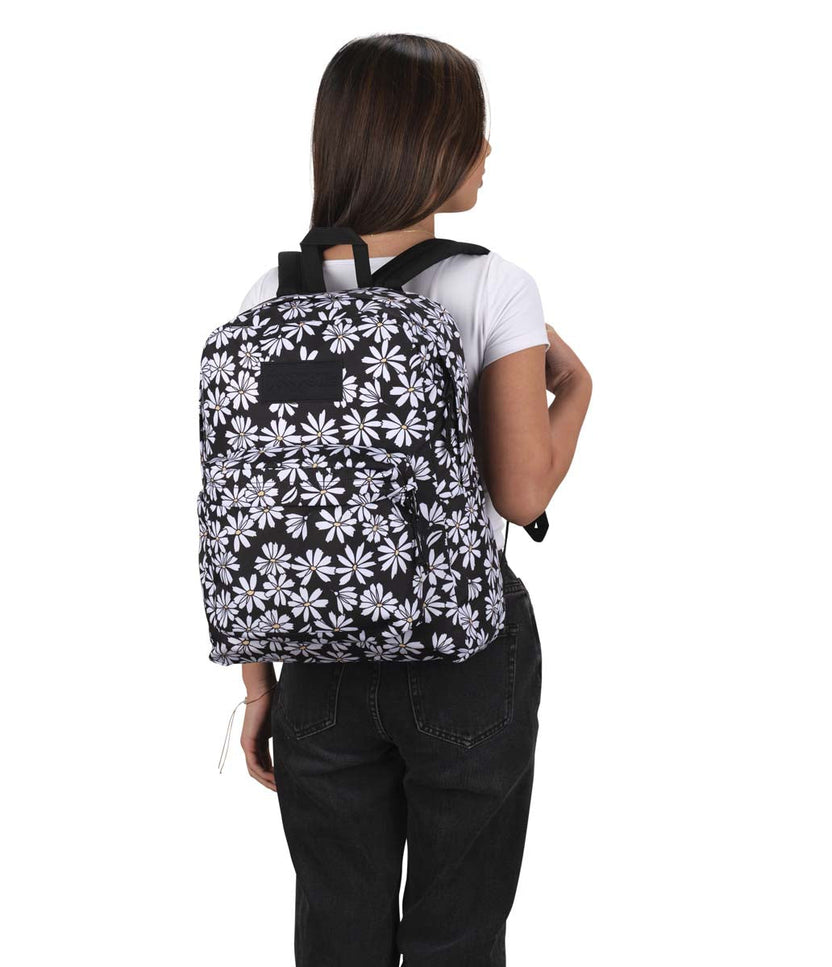 JANSPORTS SUPERBREAK PLUS BACKPACK - PUNK PANSIES BLACK