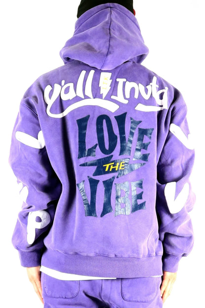 KLEEP Love The Vibe Heavyweight Brushed Graphic Pullover Hoodie