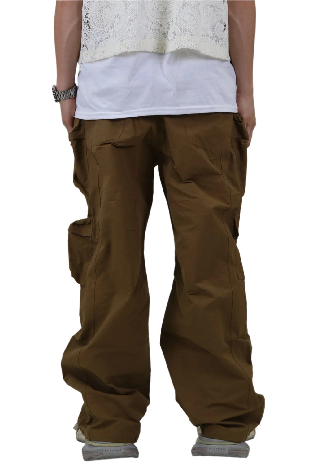 KLEEP Fine Twill Nylon Baggy Fit Cargo Pants
