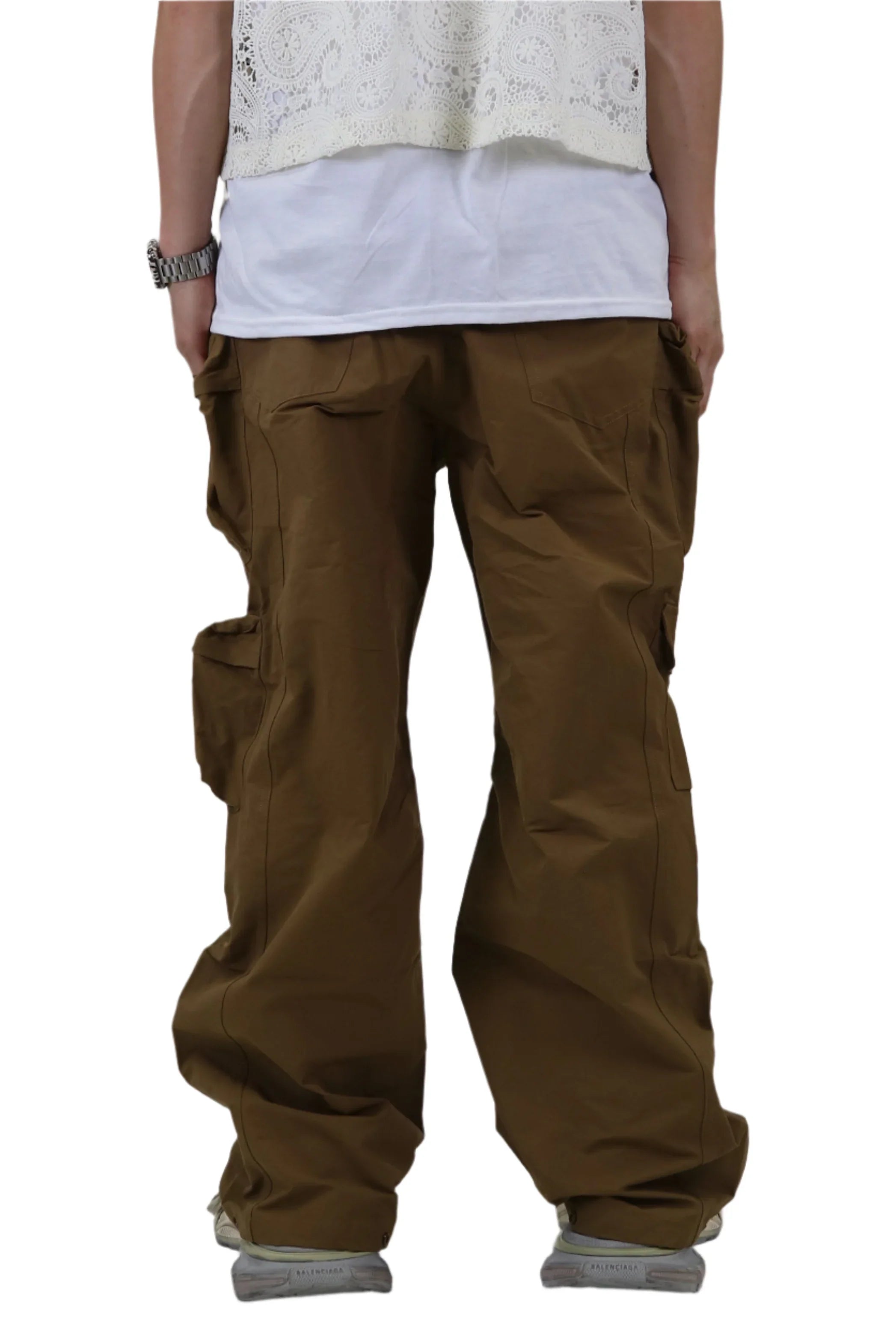 KLEEP Fine Twill Nylon Baggy Fit Cargo Pants