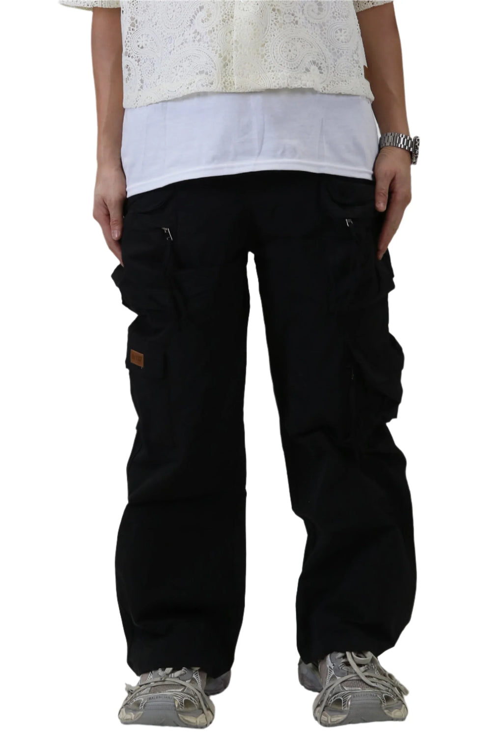 KLEEP Fine Twill Nylon Baggy Fit Cargo Pants