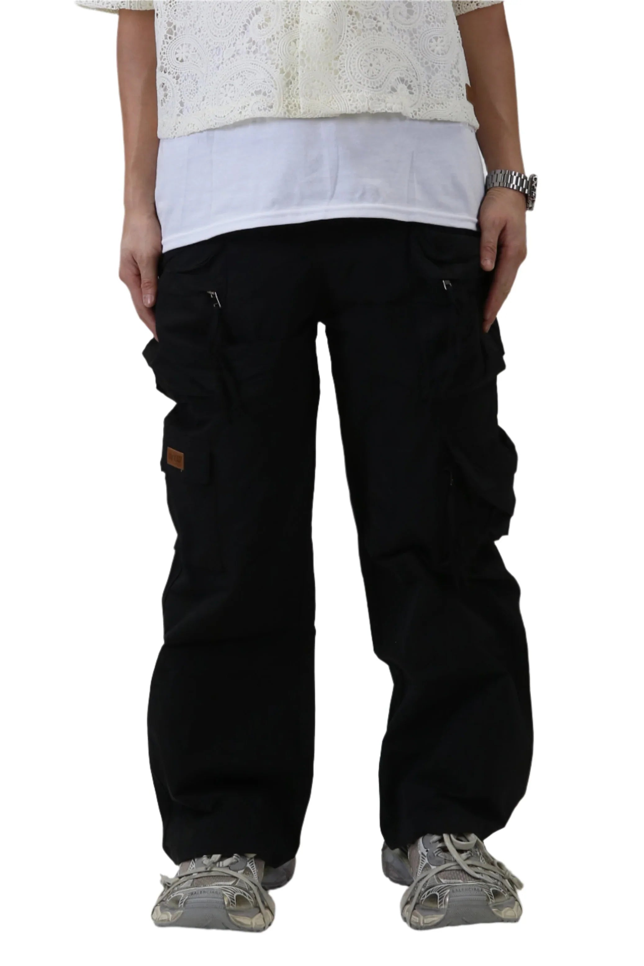 KLEEP Fine Twill Nylon Baggy Fit Cargo Pants