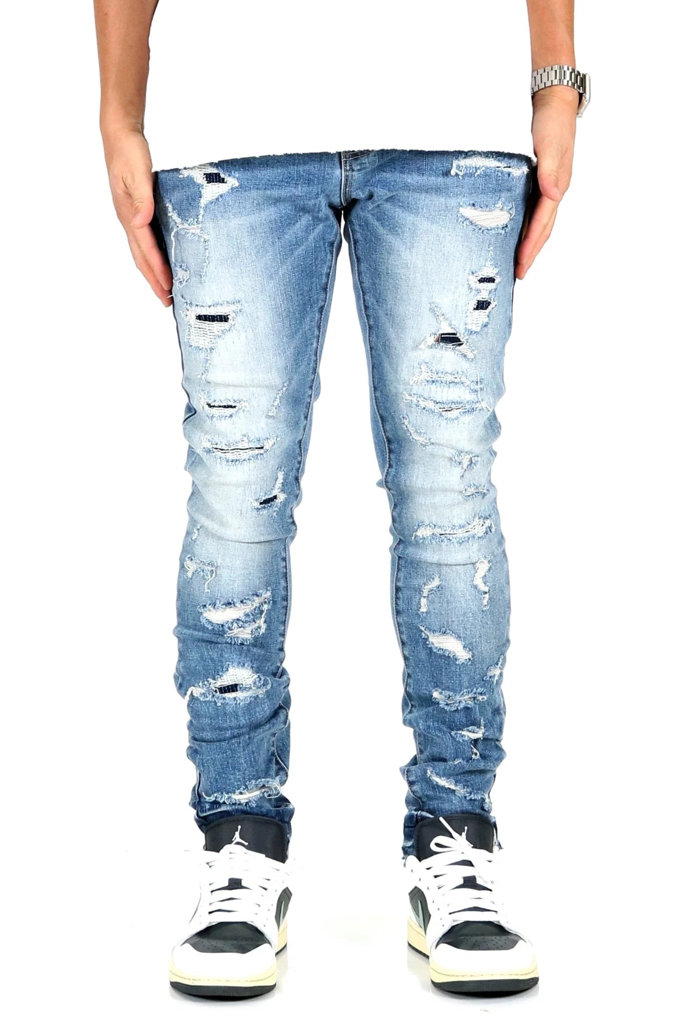 KLEEP Pino Men's Premium Heavy Washed Skinny Denim Pants