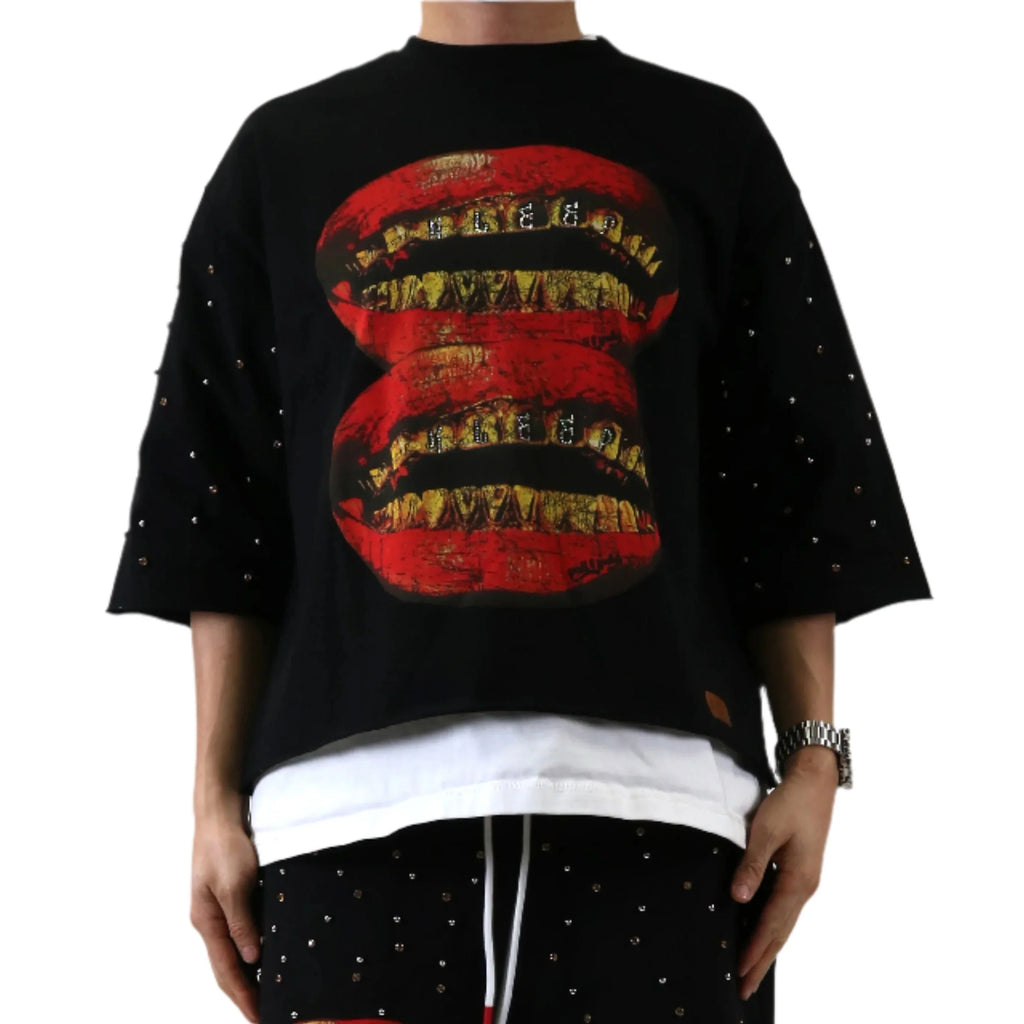 KLEEP SCHUMA S/N Jersey 3/4 Sleeve Crop Top Tee