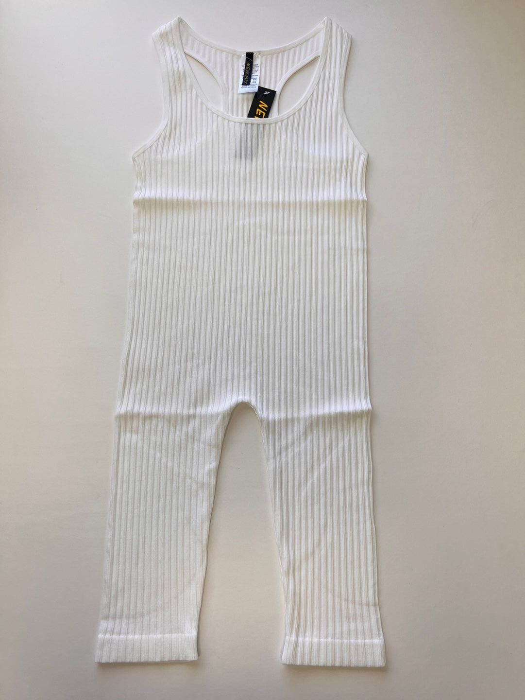 LOVESOME Seamless Ribbed Racer Back Romper