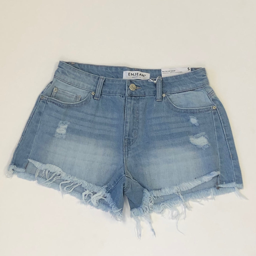 Woman's Highrise Destructed Denim Short