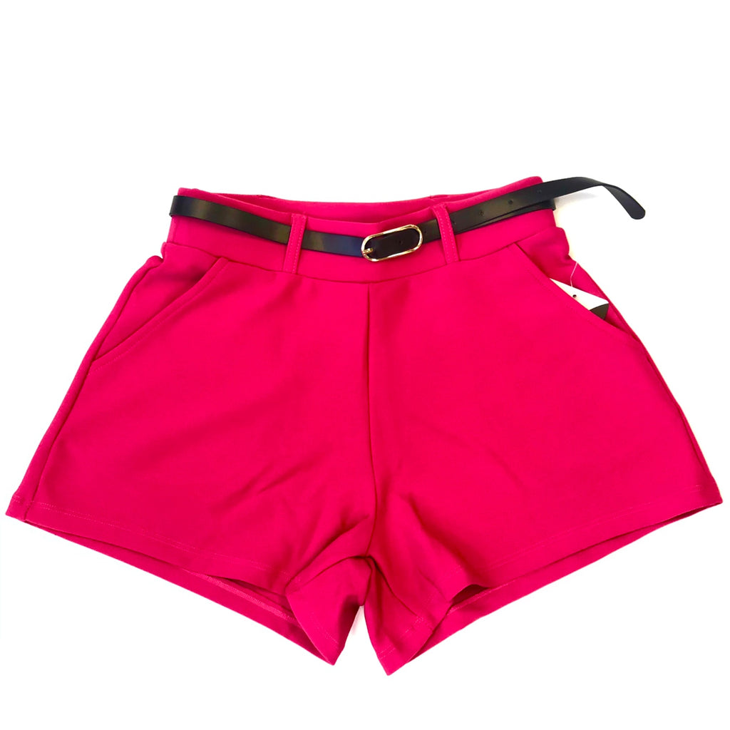 Women Belt High Rise Shorts