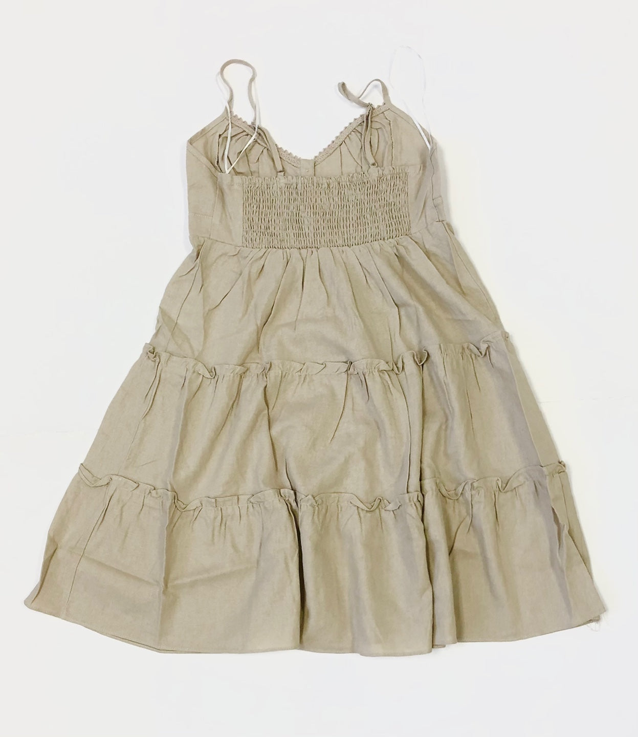 Women Linen Tiered Camisole Dress Blue / S Women Linen Tiered Camisole Dress Blue / S