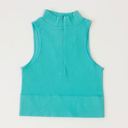 Women's Sleeveless Ribbed Turtleneck Tank