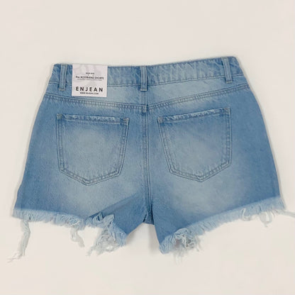 High Rise Destructed Boyfriend Shorts