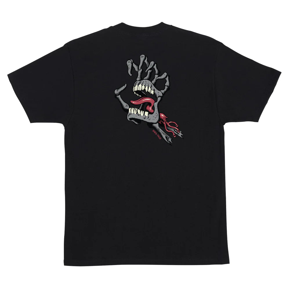 SANTA CRUZ Bone Hand Cruz Graphic T-Shirt - Black