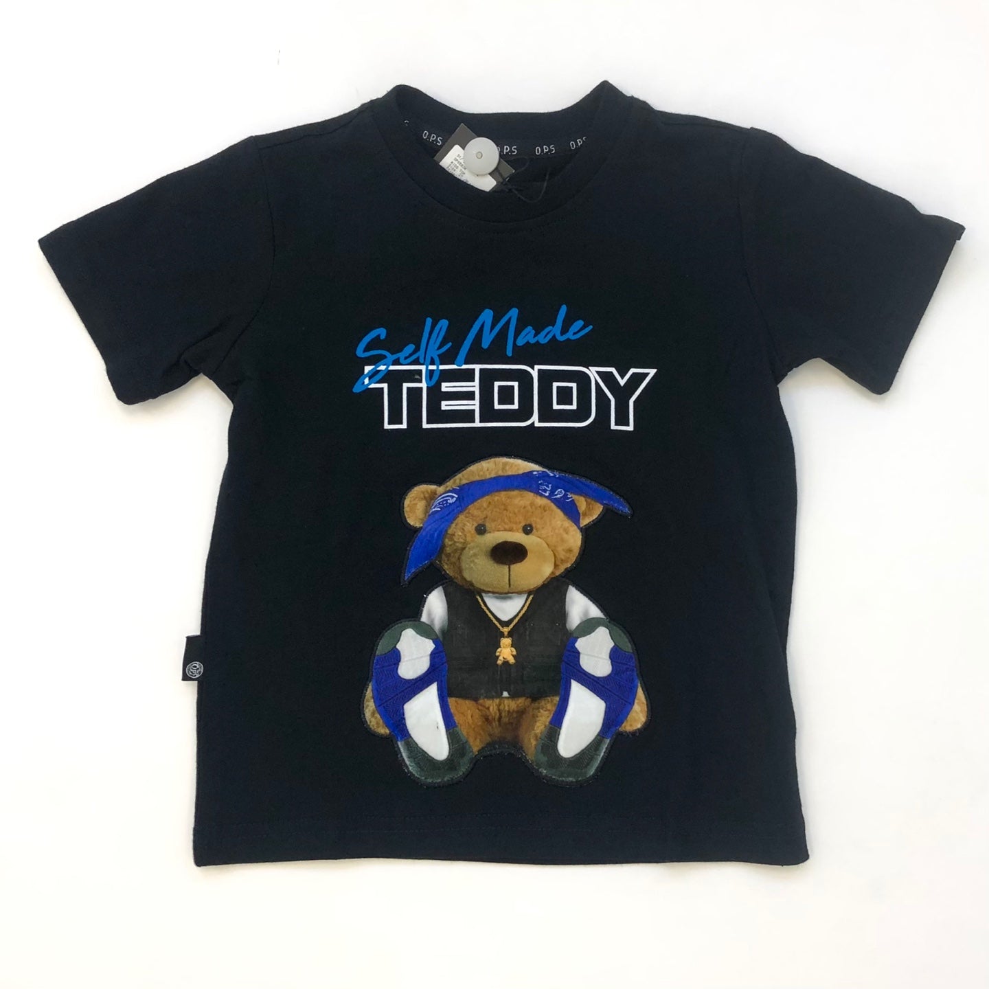Kid’s Self Made Teddy Kids Graphic T-Shirt - Black/Blue
