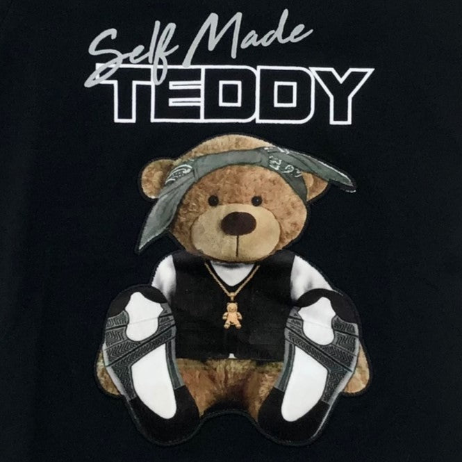 Kid’s Self Made Teddy Graphic T-Shirt - Black/Grey