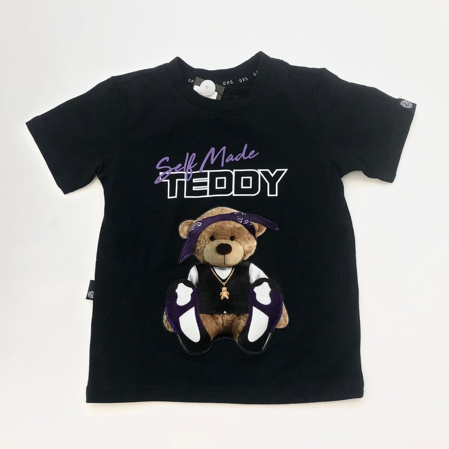 Kid’s Self Made Teddy Graphic T-Shirt - Black/Purple