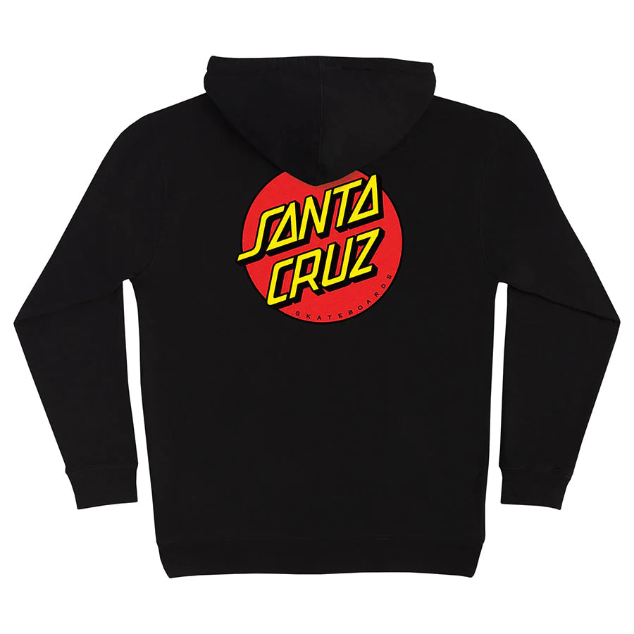 SANTA CRUZ Classic Dot Zip Hoodie Sweatshirts - Black