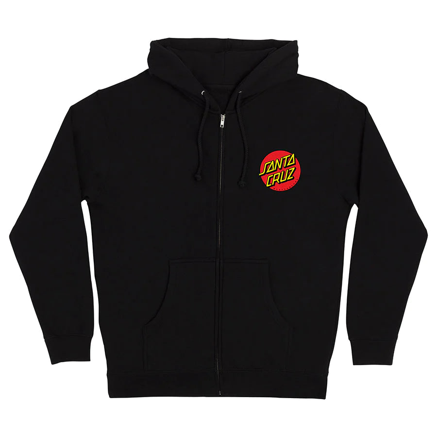 SANTA CRUZ Classic Dot Zip Hoodie Sweatshirts - Black