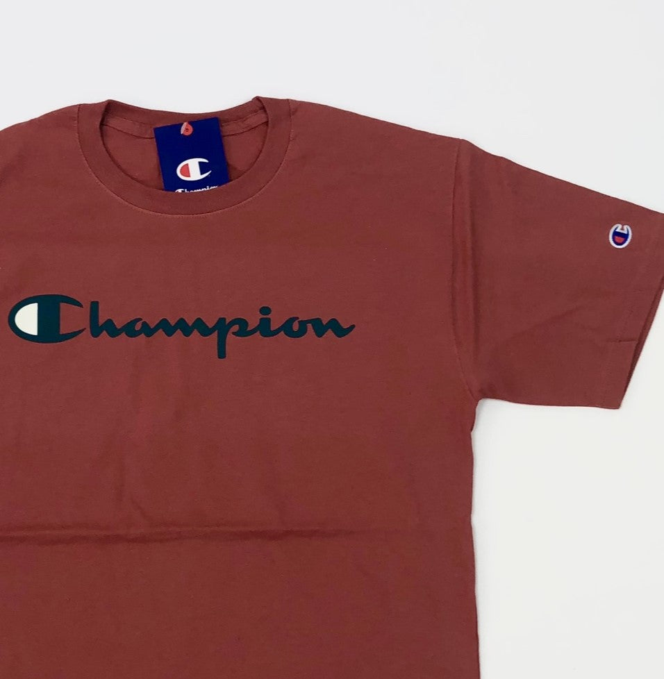 Champion Script Logo Print Jersey T-Shirt - Red