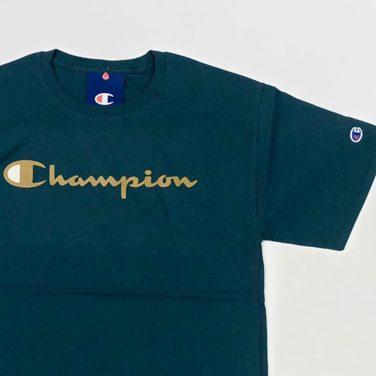 Champion Script Logo Print Jersey T-Shirt - Blue