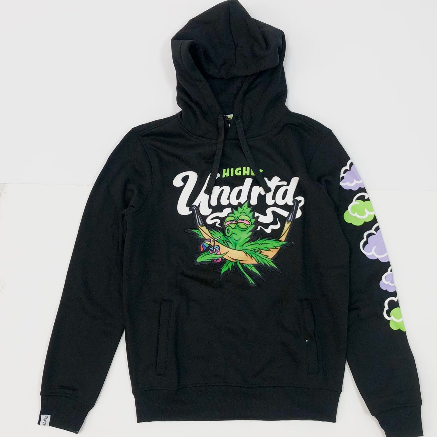 HIGHLY UNDRTD Smoky Vacation Graphic Pullover Hoodie - Black