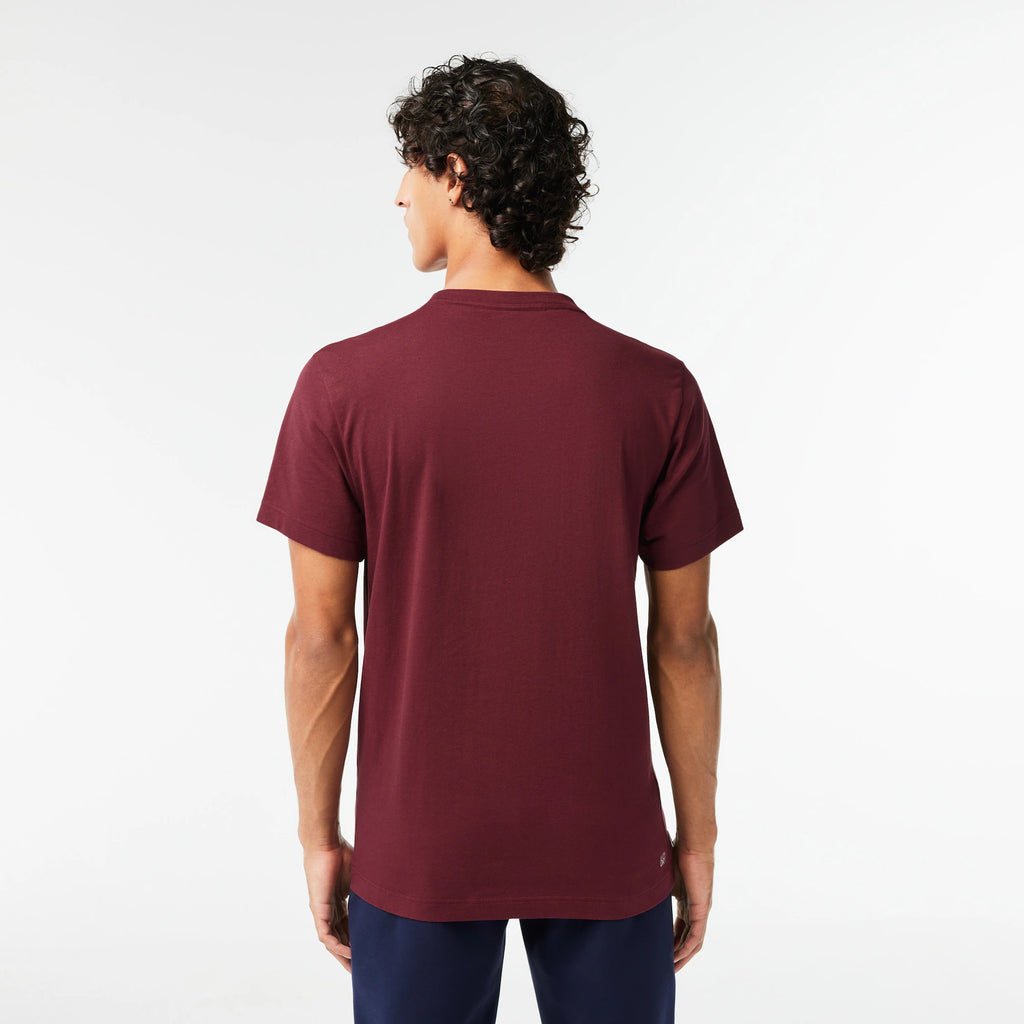 LACOSTE Cotton Jersey Sport T-shirt - Burgundy