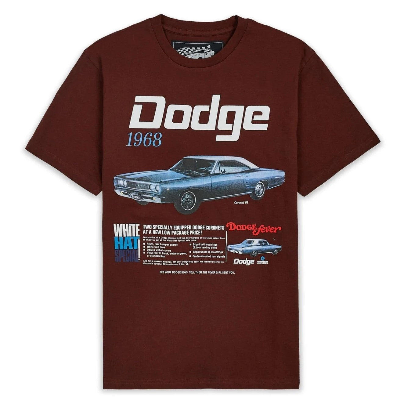 REASON X DODGE White Hat Special Short Sleeve Tee - Brown