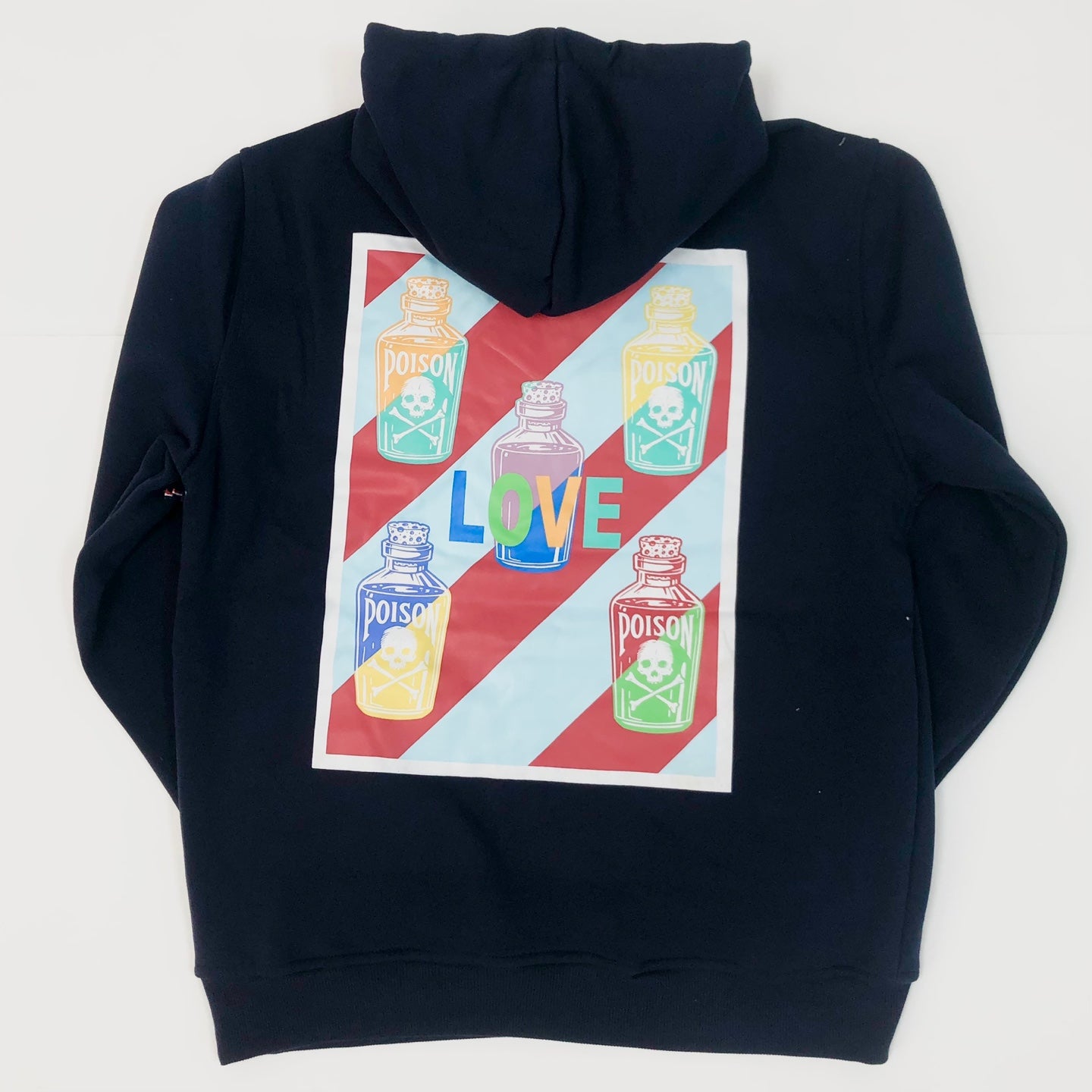 Poison Is Love Mens Graphic Pullover Hoodie - Navy