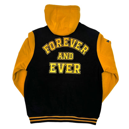 REBEL MINDS Forever and Ever Graphic Varsity Hoodie Jacket