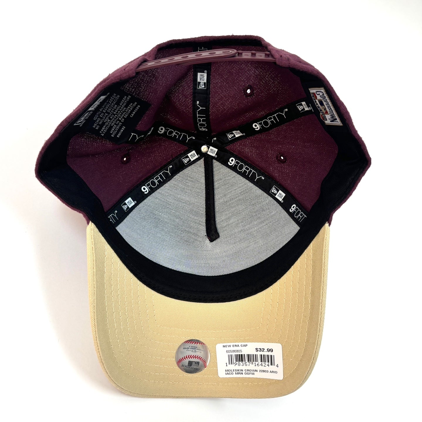 NEW ERA Arizona Diamondbacks Moleskin Crown 9FORTY Adjustable Cap - Burgundy