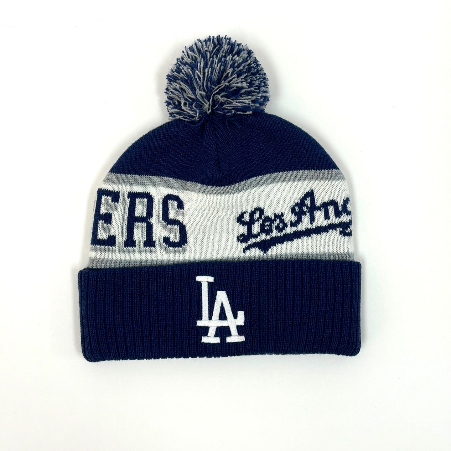 MITCHELL & NESS Los Angeles Dodgers Block Sweep Pom Knit Beanie