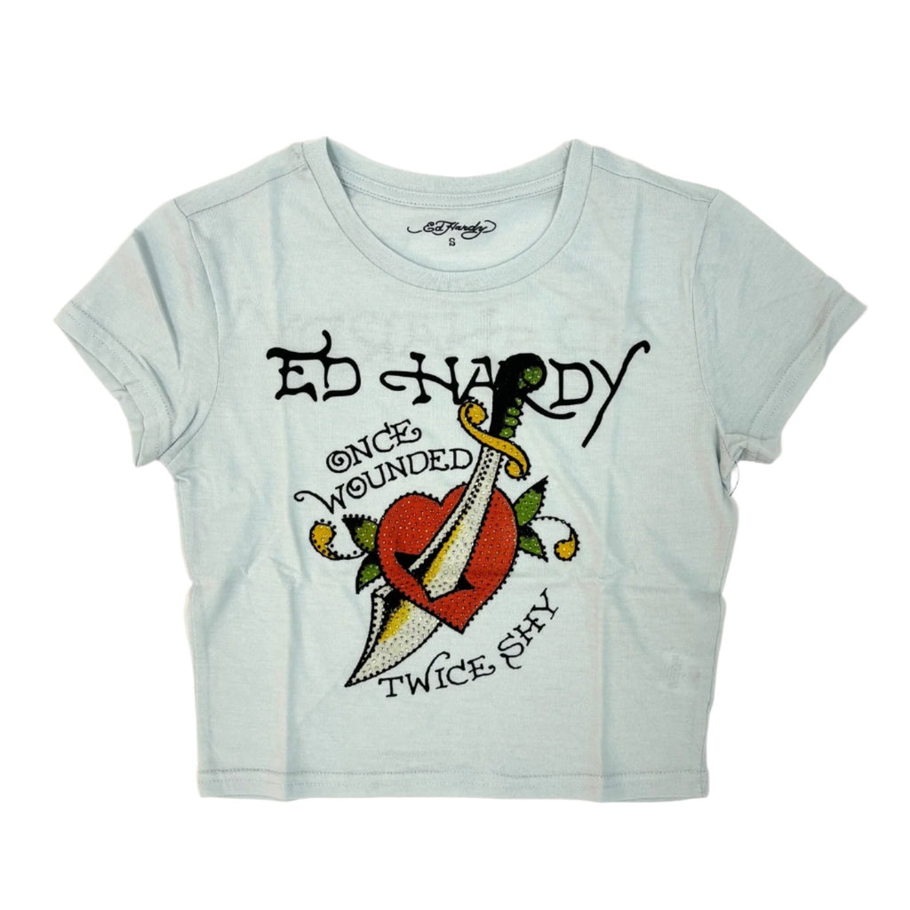 ED HARDY Women Once Wounded Baby Tee