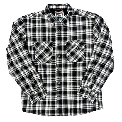 BLEECKER & MERCER Flannel Long Sleeve Jacket - Black/White