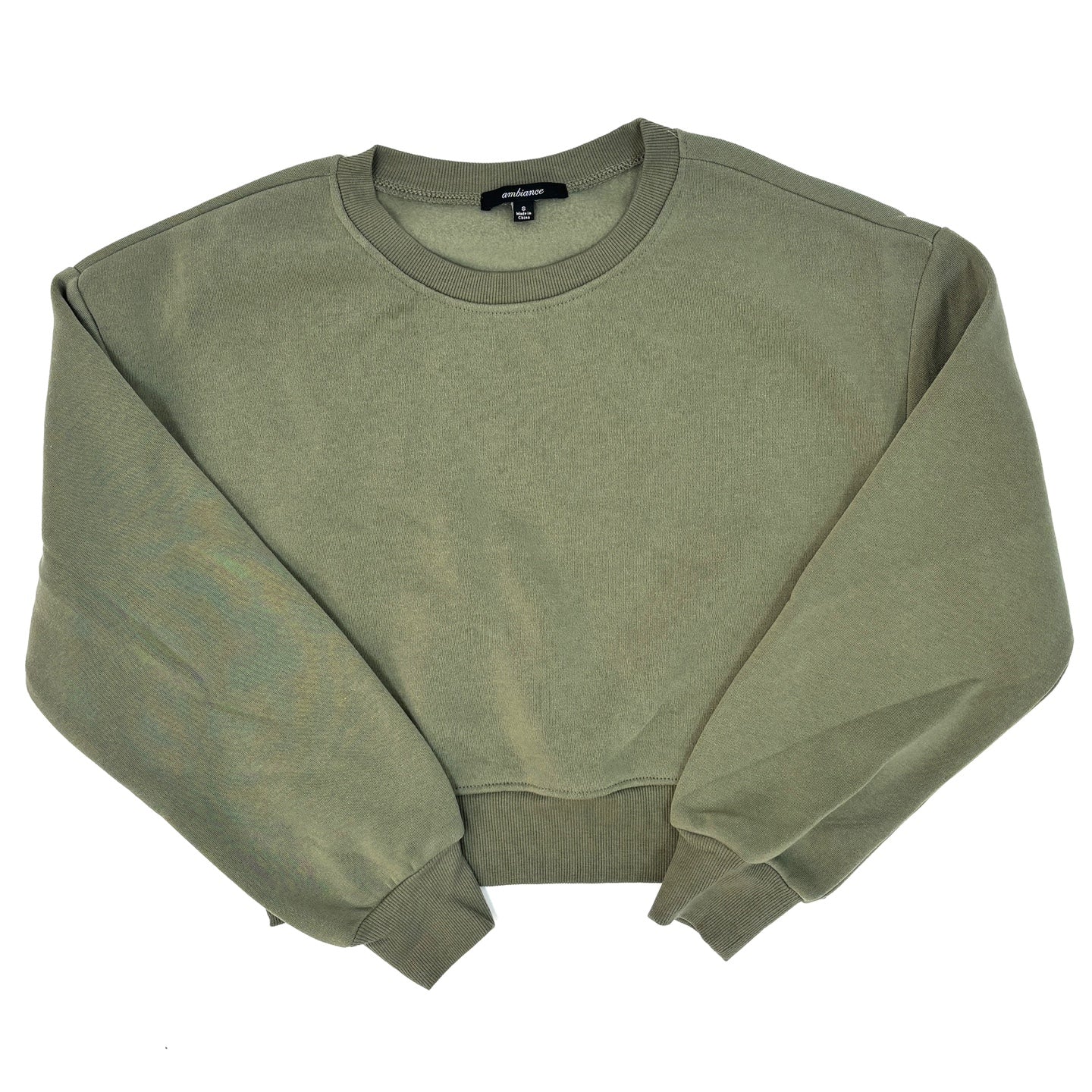 Women's Basic Fleece Long Sleeve Crop Top