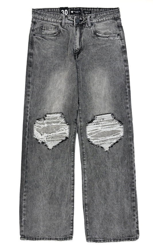 WAIMEA Ripped Color Washed Baggy Jeans