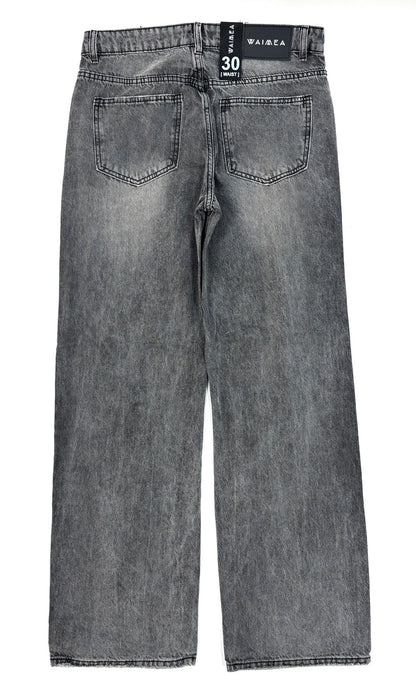 WAIMEA Ripped Color Washed Baggy Jeans