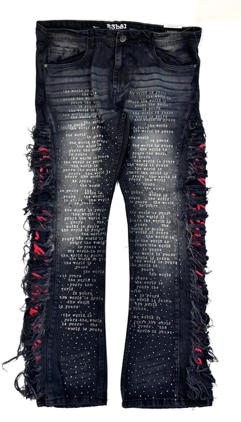 R3BEL Ripped Color Washed Stacked Jeans – K MOMO