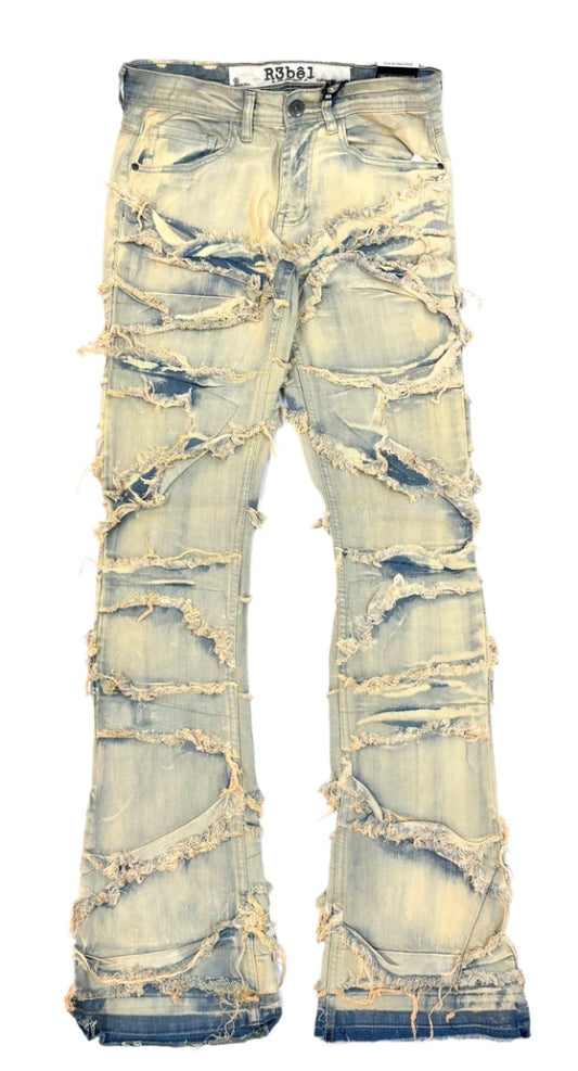 R3BEL Color Wash Stacked Jeans