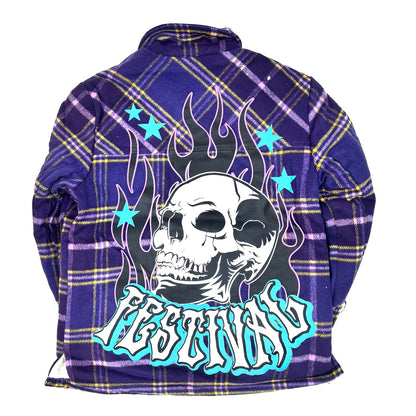 REBEL MINDS Festival Graphic Flannel Jacket