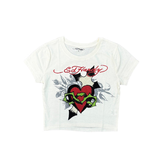 ED HARDY Trapped Heart Baby Tee