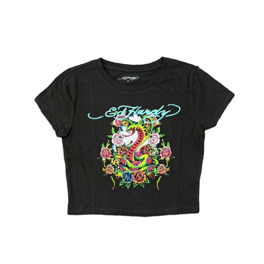 ED HARDY Flower Snake Baby Tee