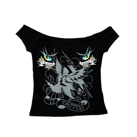 ED HARDY Birds Crop Top