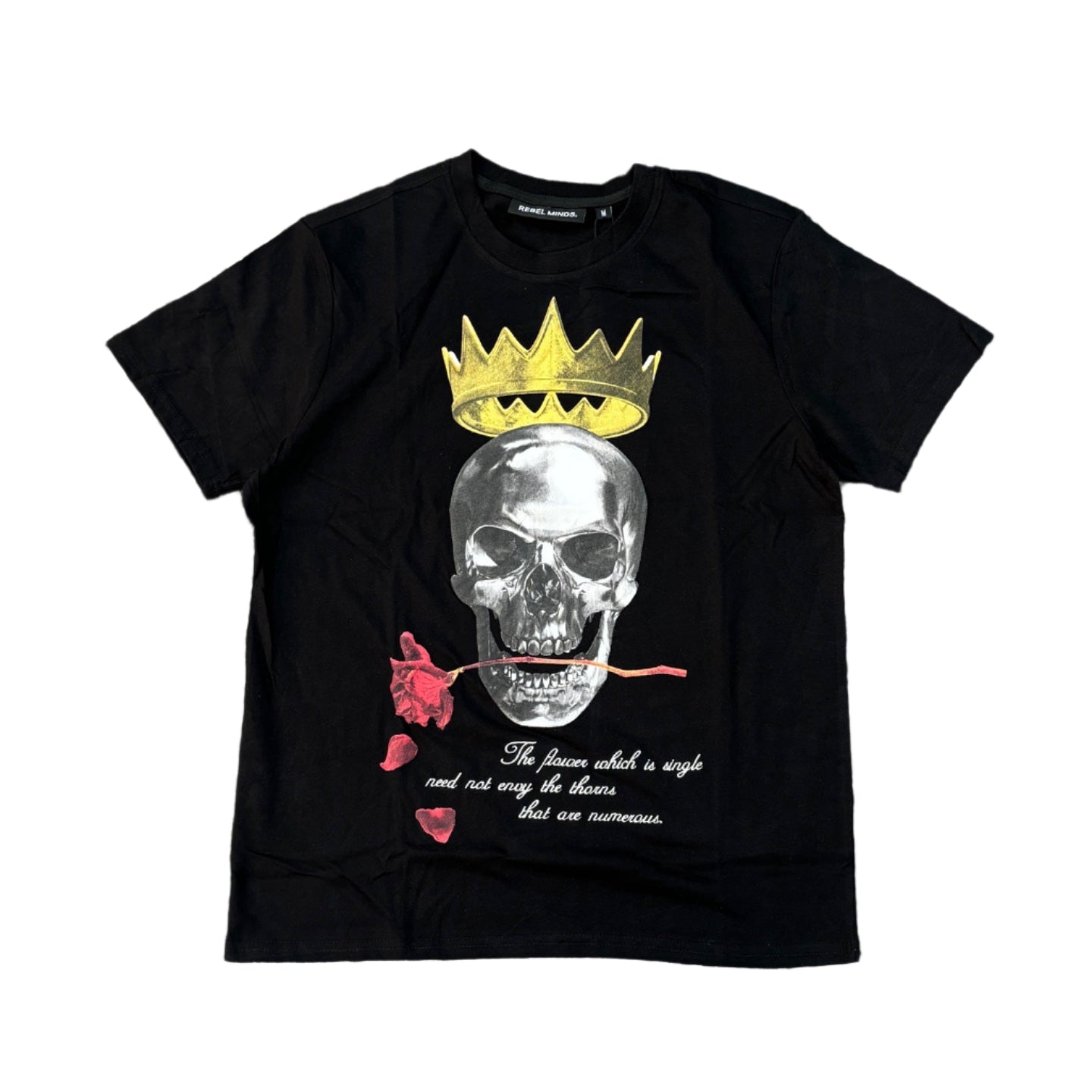 REBEL MINDS Rose & Thorn Graphic T-shirt