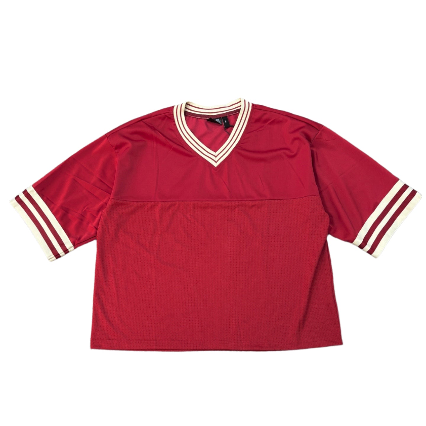 REBEL MINDS Baggy Crop Stripe Jersey T-shirt