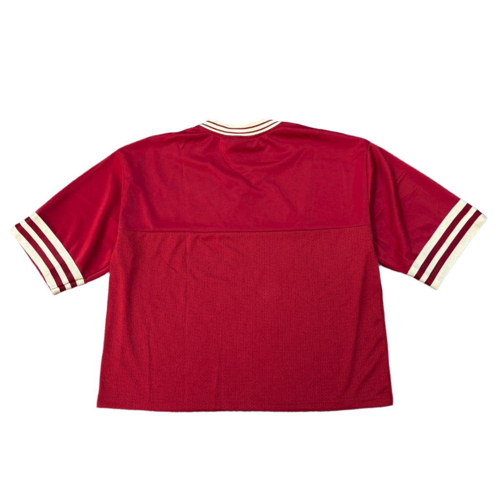 REBEL MINDS Baggy Crop Stripe Jersey T-shirt