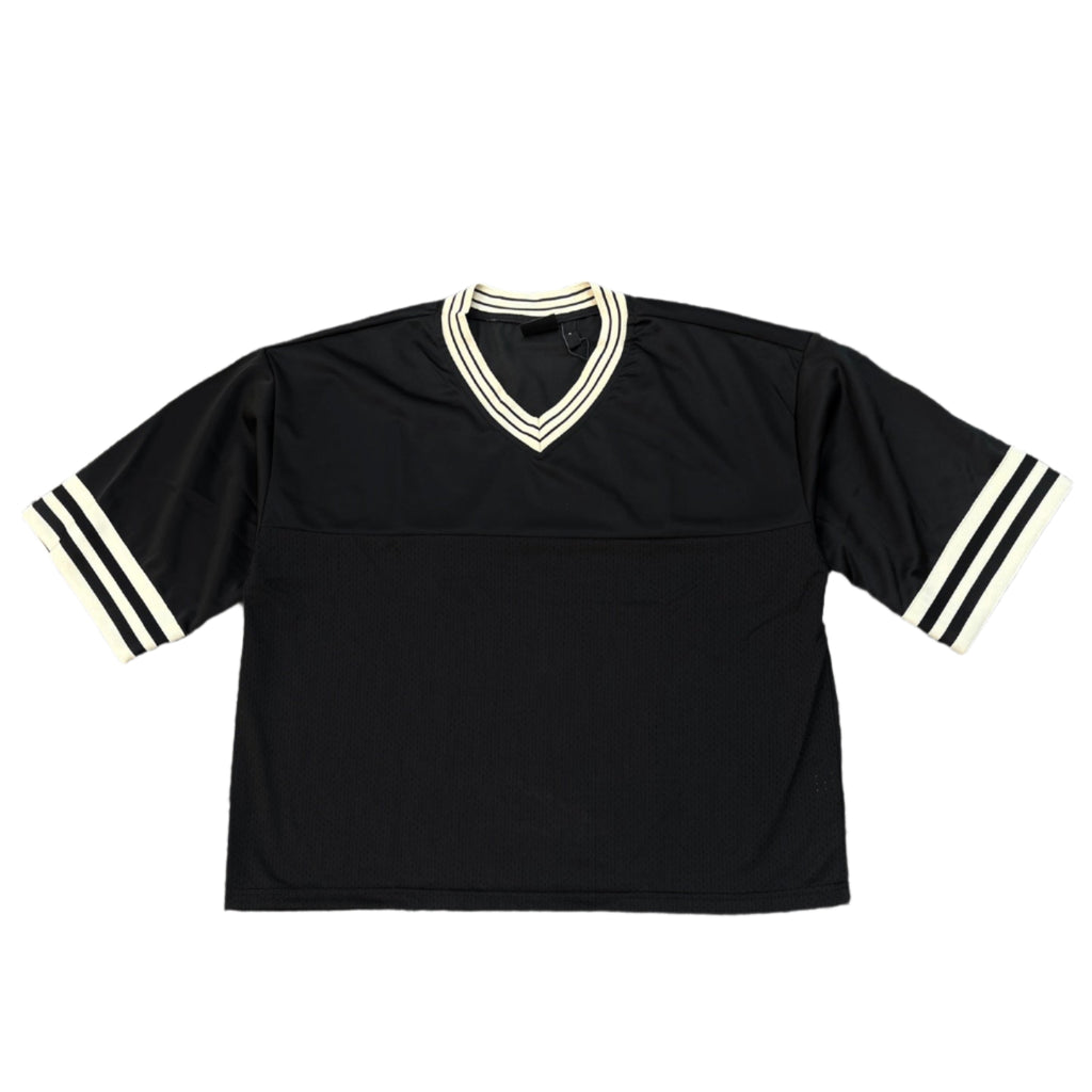 REBEL MINDS Baggy Crop Stripe Jersey T-shirt