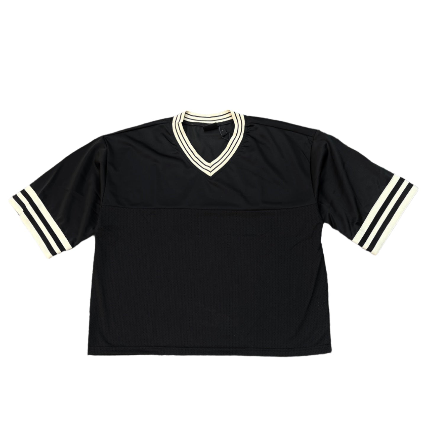 REBEL MINDS Baggy Crop Stripe Jersey T-shirt