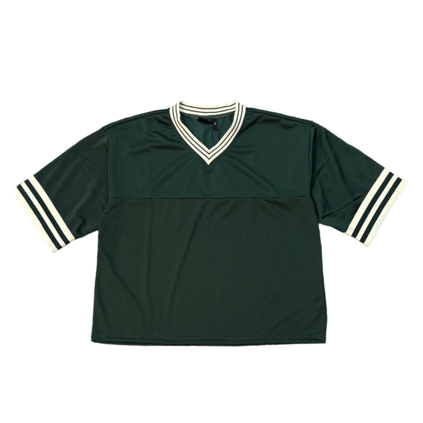 REBEL MINDS Baggy Crop Stripe Jersey T-shirt