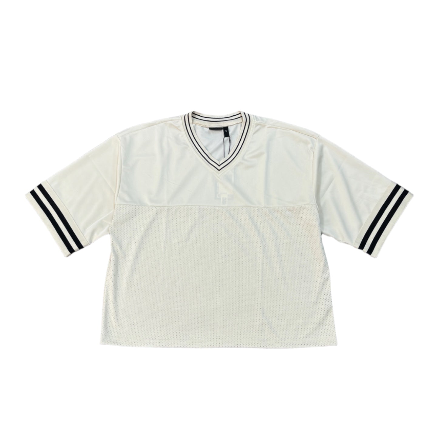 REBEL MINDS Baggy Crop Stripe Jersey T-shirt