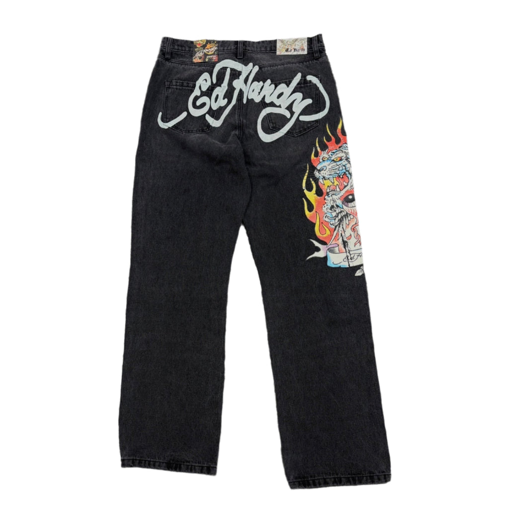 ED HARDY Fire Tiger Loose Fit Jeans
