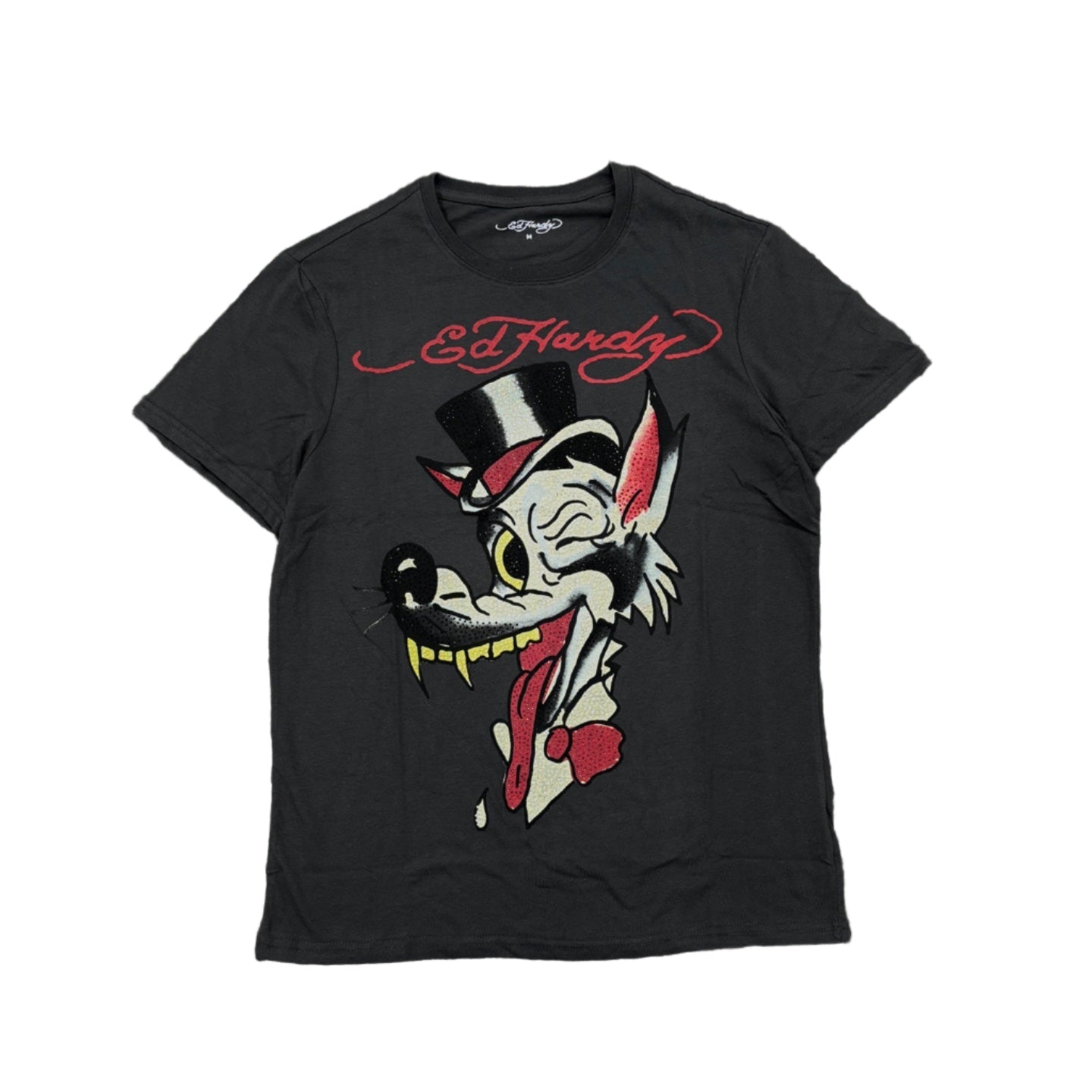 ED HARDY Classic Dog Rhinestone Tee