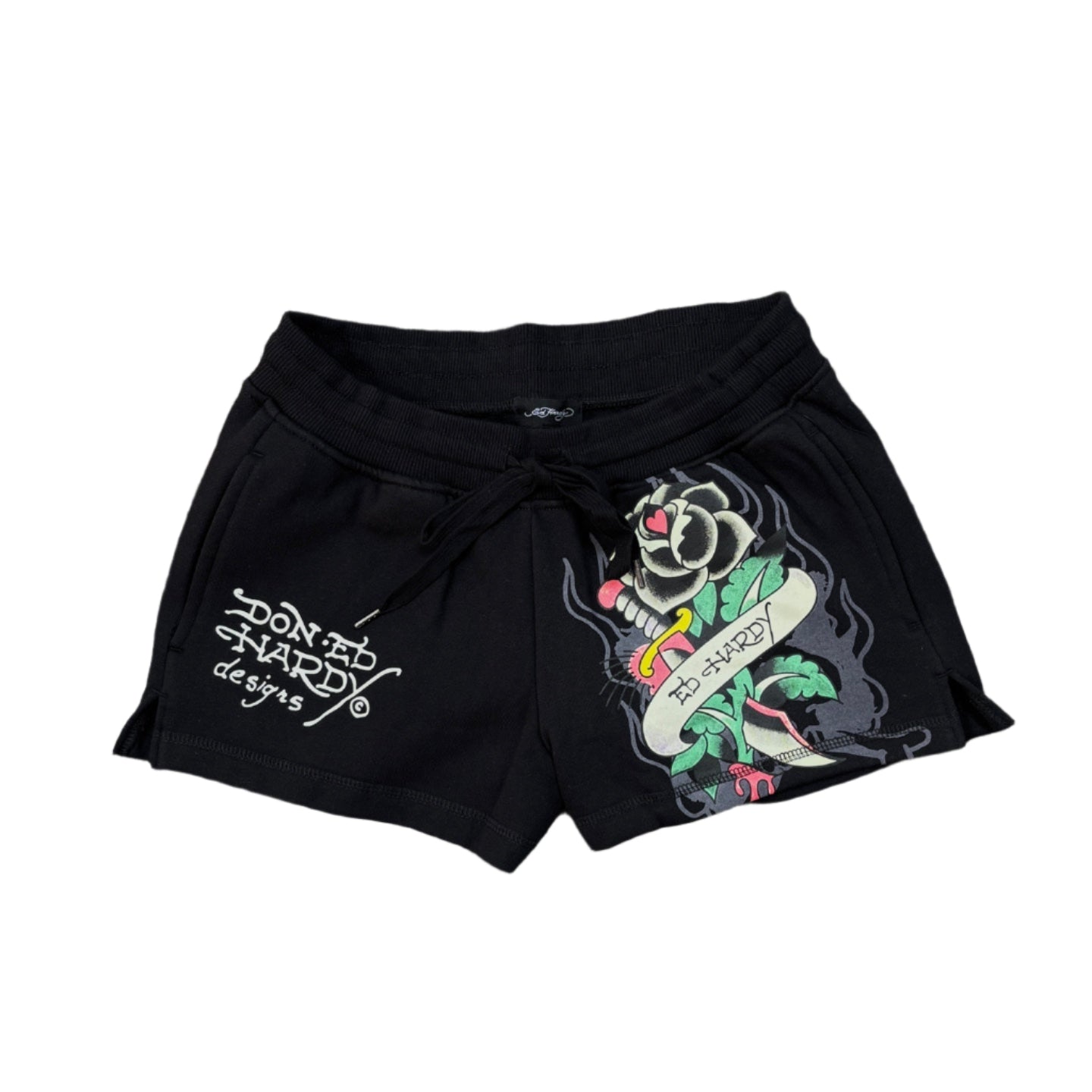 ED HARDY Black Rose Fleece Short